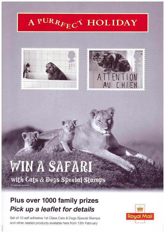 (image for) 2001 Cats & Dogs Post Office A4 poster. PM163A4.